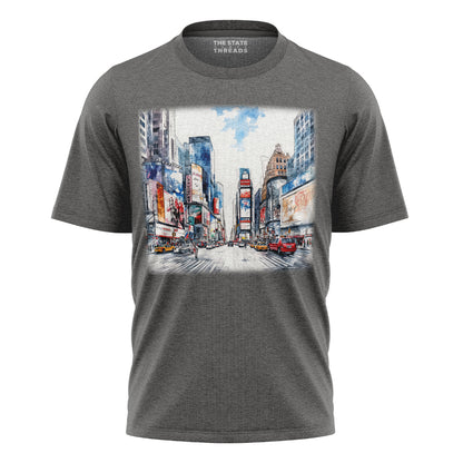 Times Square New York City Watercolor Sketch Shirt