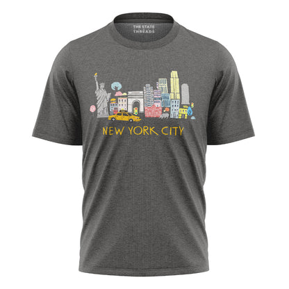 New York City Landmarks Illustrated Souvenir Shirt