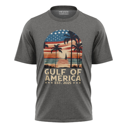 Gulf of America Retro Sunset Patriotic Shirt
