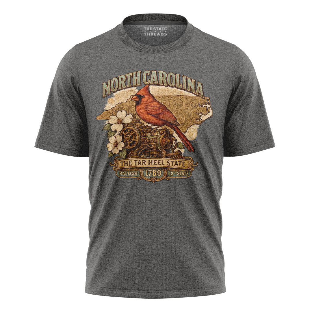 North Carolina Steampunk State Bird Flower Heritage Shirt
