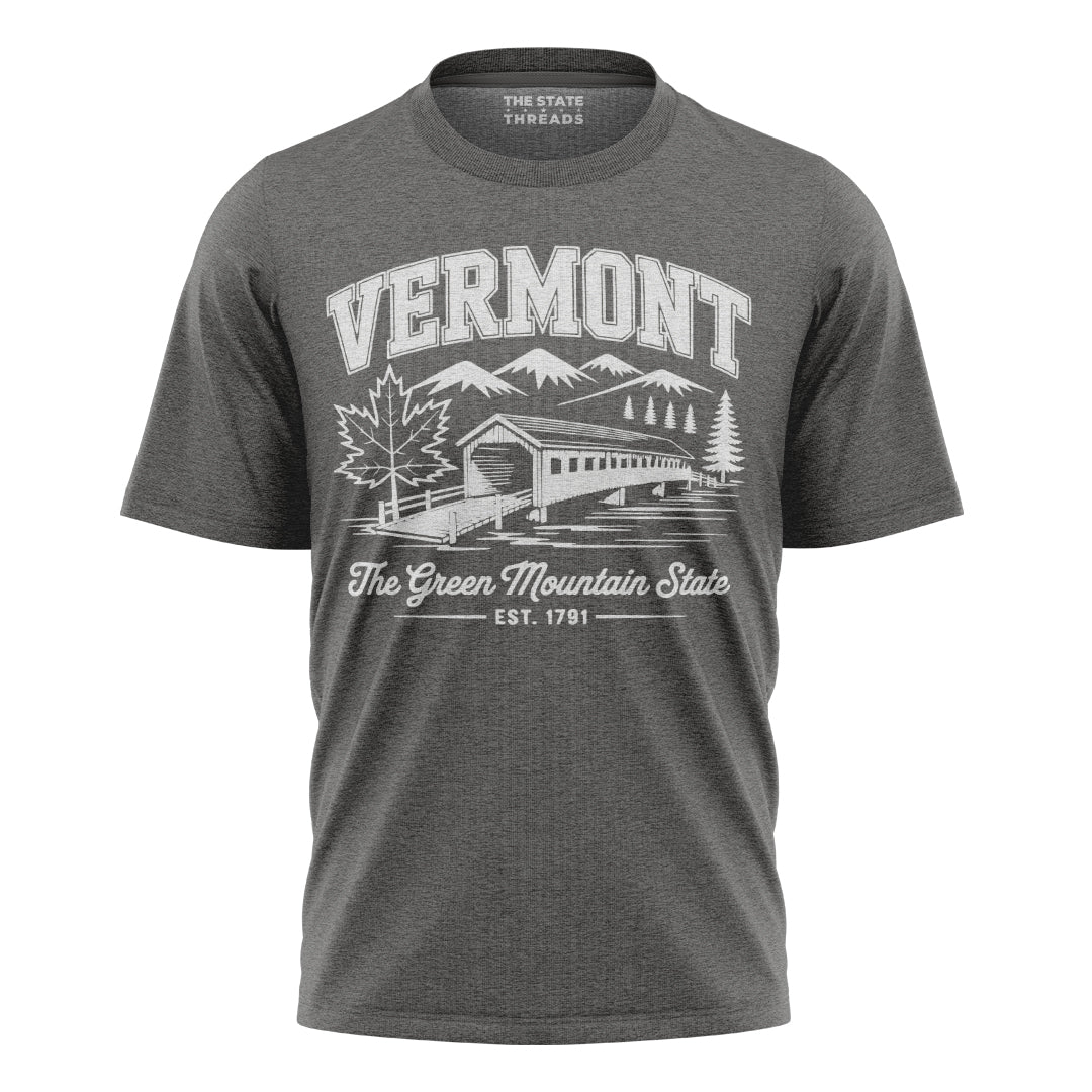Vermont Green Mountain State Covered Bridge Vintage Shirt