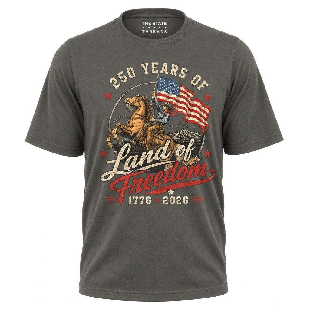 America 250 Years Land of Freedom Cowboy Shirt