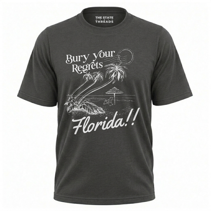 Florida Bury Your Regrets Tropical Coastal Beach Shirt