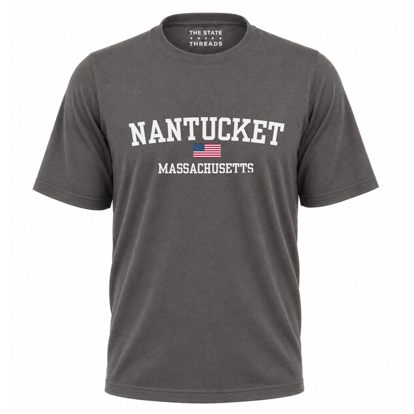Massachusetts Nantucket American Flag Vintage Sporty Shirt