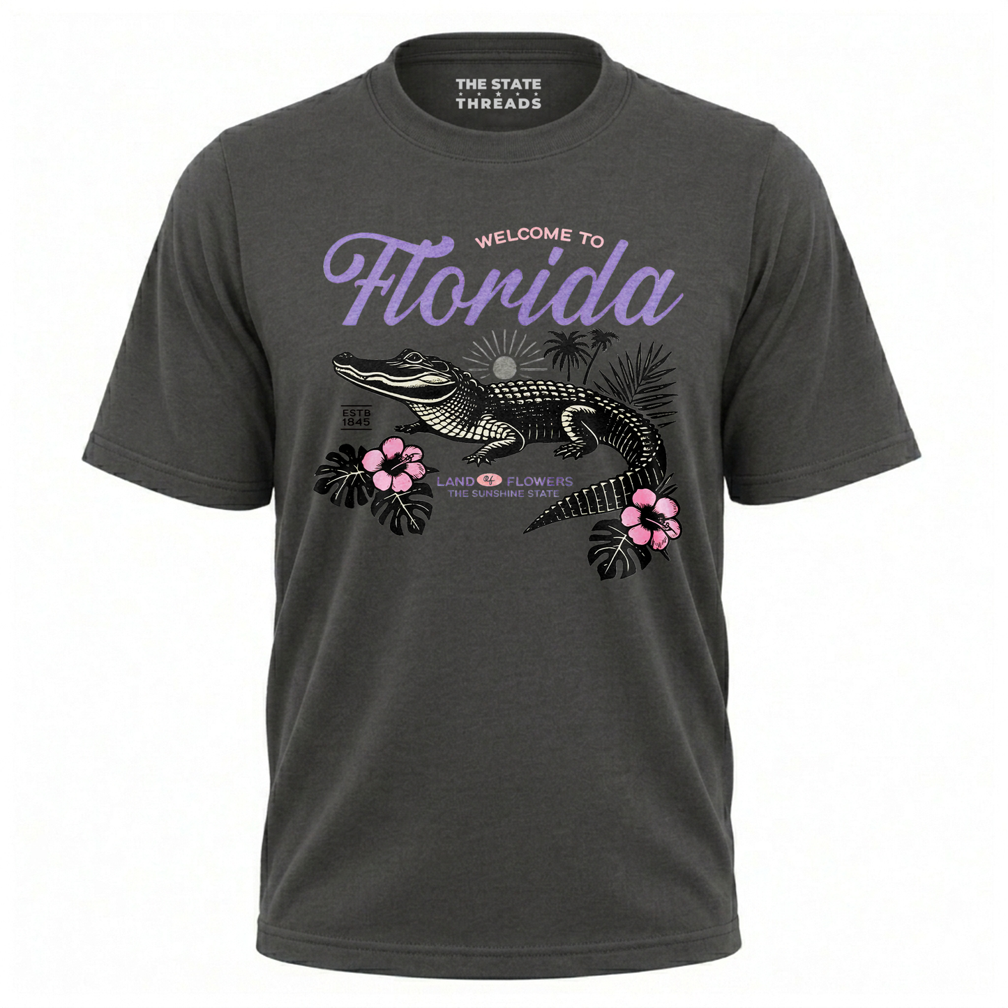 Welcome to Florida Alligator Retro Floral Summer Shirt