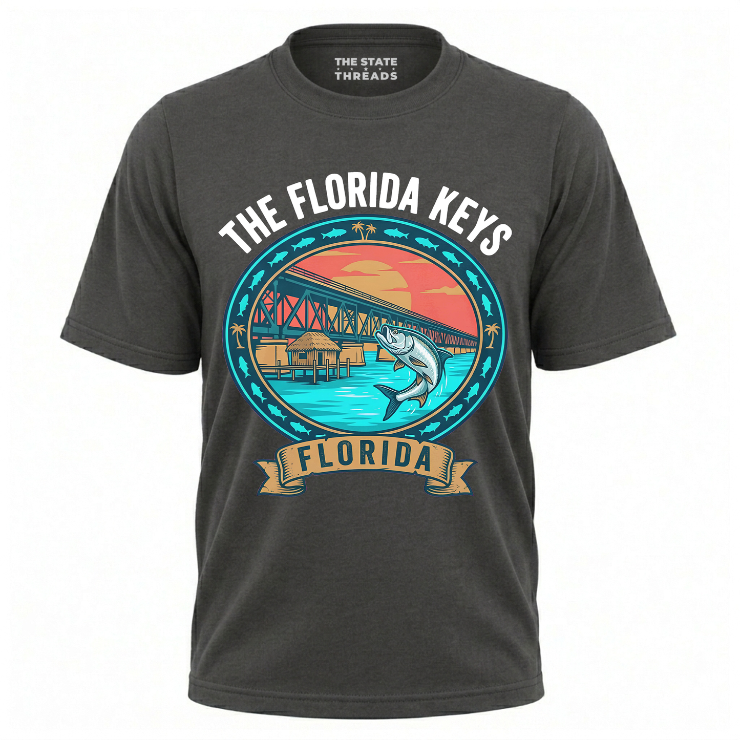 The Florida Keys Tarpon Bridge Vintage Fishing Shirt