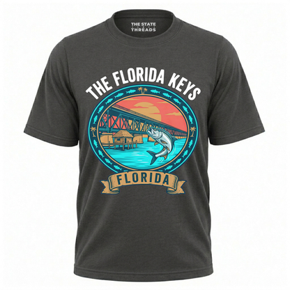 The Florida Keys Tarpon Bridge Vintage Fishing Shirt