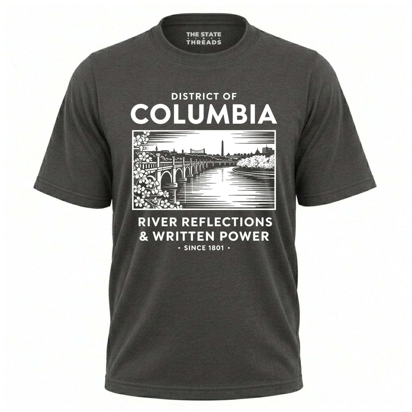 District of Columbia River Reflections Potomac Bridge Vintage Shirt