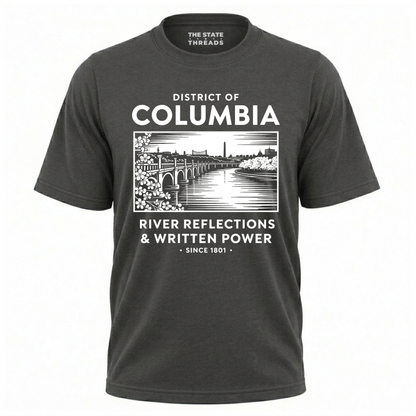 District of Columbia River Reflections Potomac Bridge Vintage Shirt