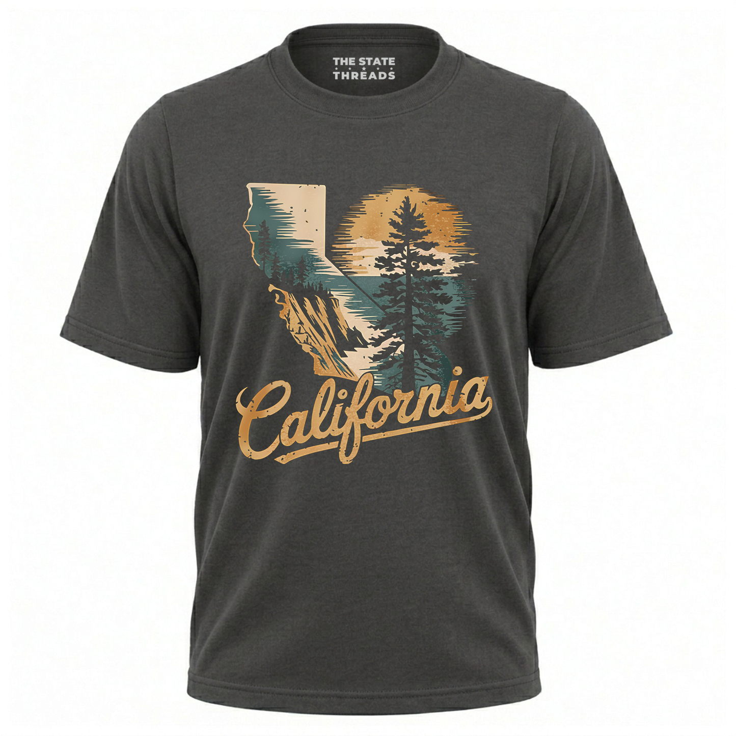 California State Map Retro Sunset Coastal Nature Shirt