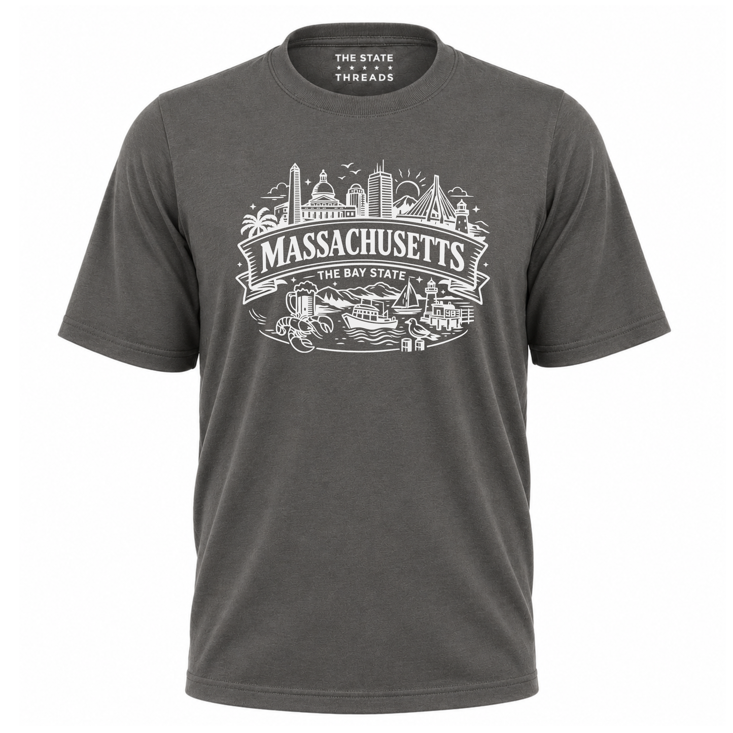 Massachusetts Bay State Boston Skyline Coastal Travel Shirt