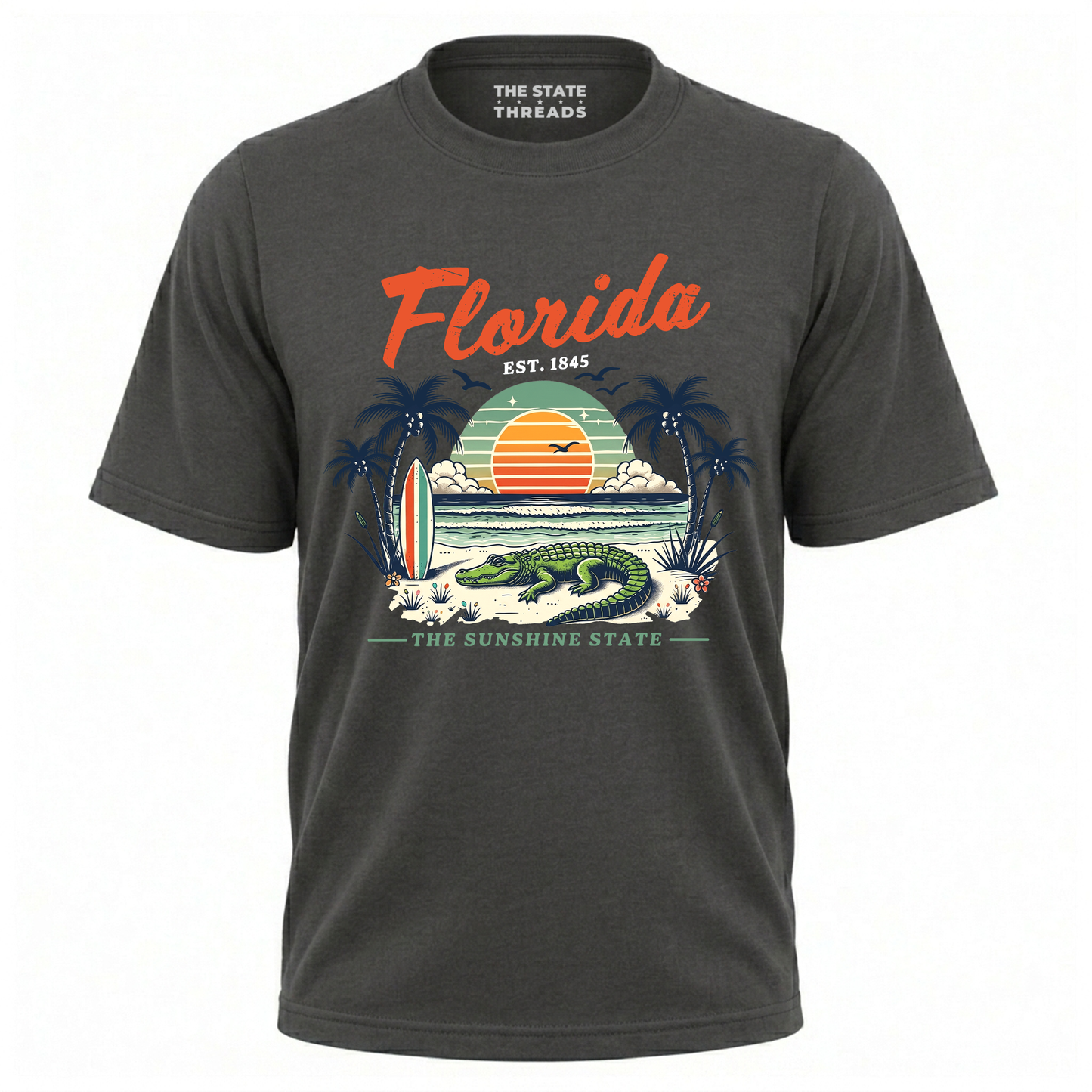 Florida Sunshine State Alligator Retro Sunset Beach Shirt