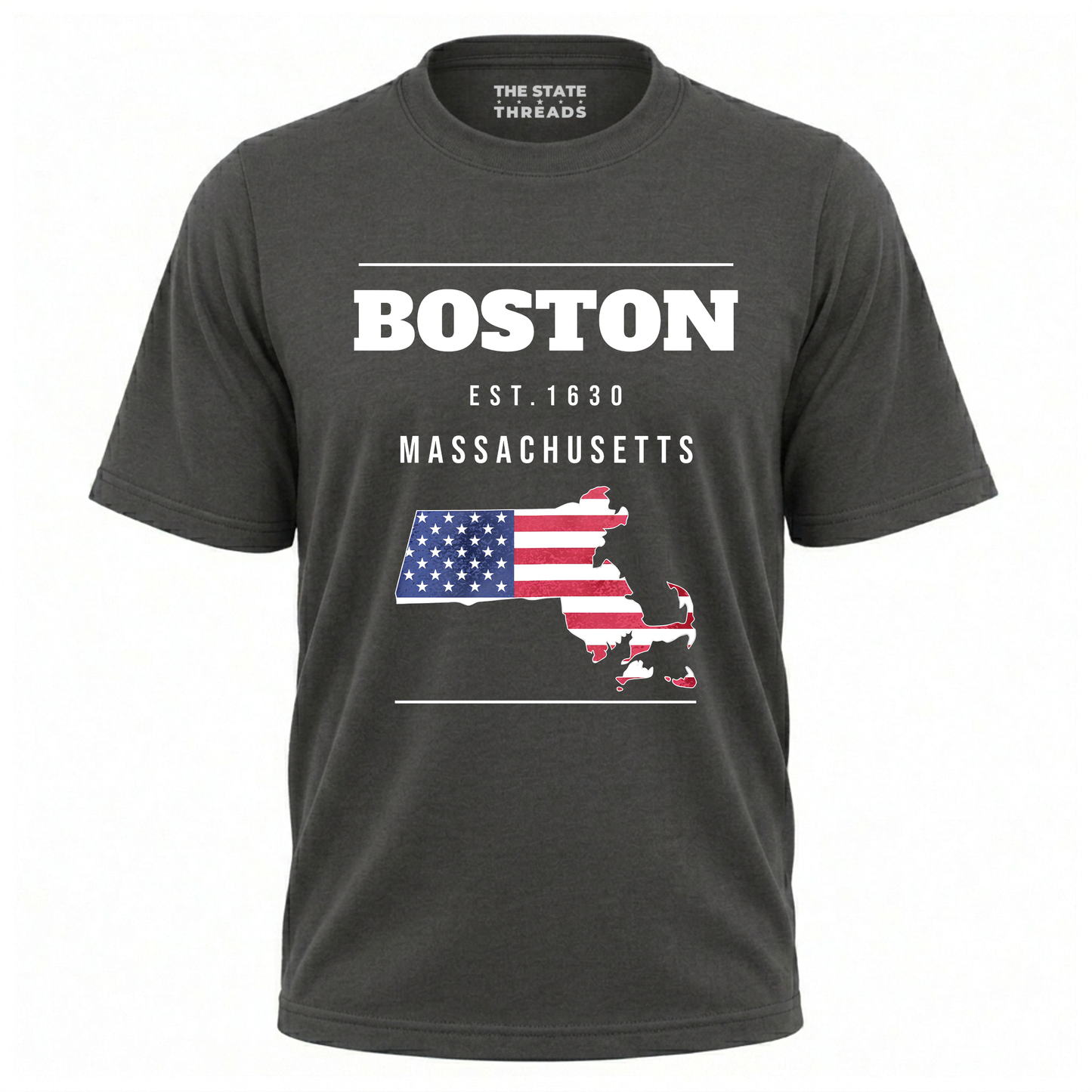 Boston Massachusetts Flag Map State Pride Shirt