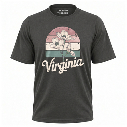 Virginia Dogwood Flower Retro State Pride Shirt