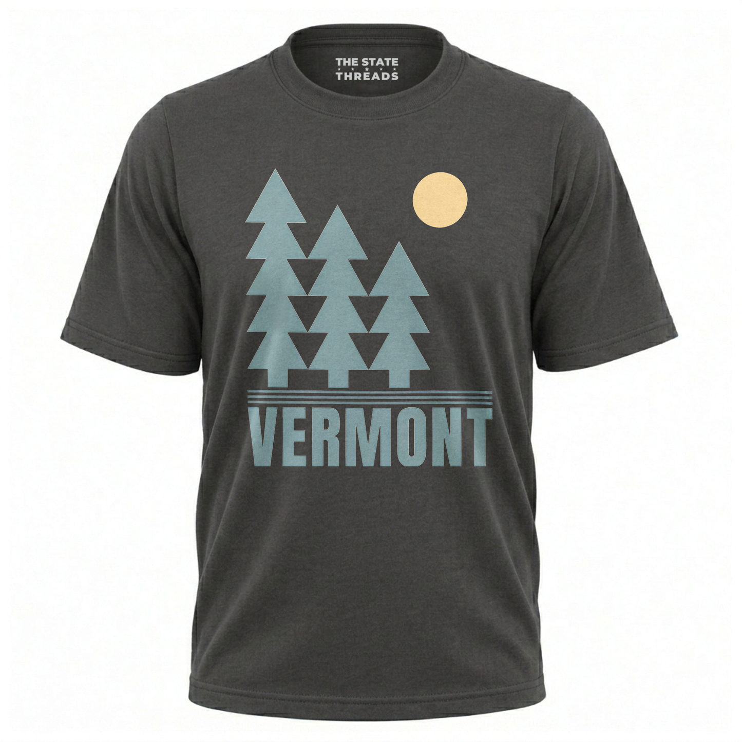 Vermont Minimalist Pine Trees Sun Nature Graphic Shirt