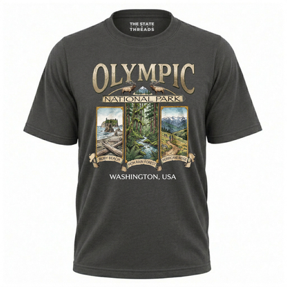 Washington Olympic National Park Retro Wildlife Shirt