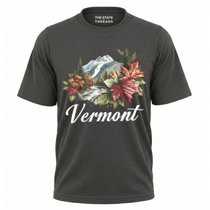 Vermont Autumn Leaves Scenic Mountains Forest Vintage Shirt