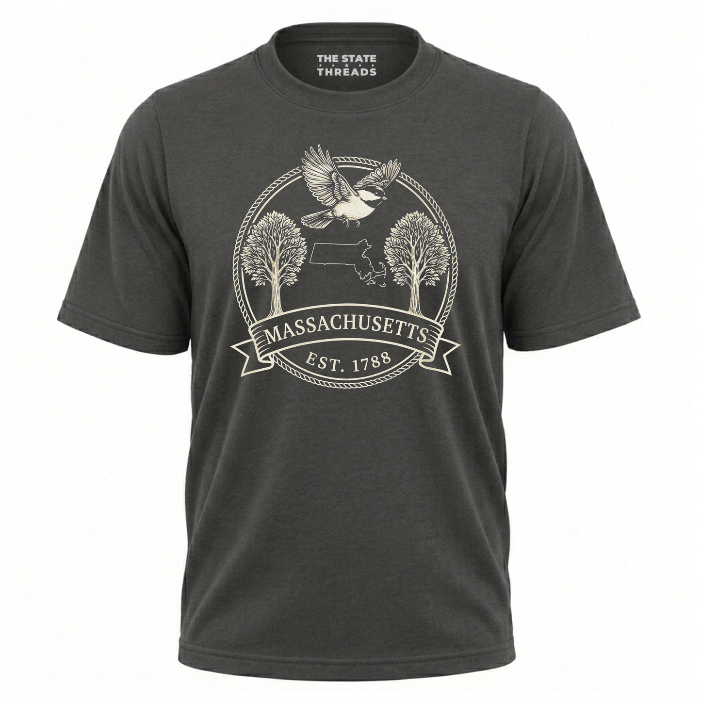 Massachusetts Black-capped Chickadee State Pride Shirt