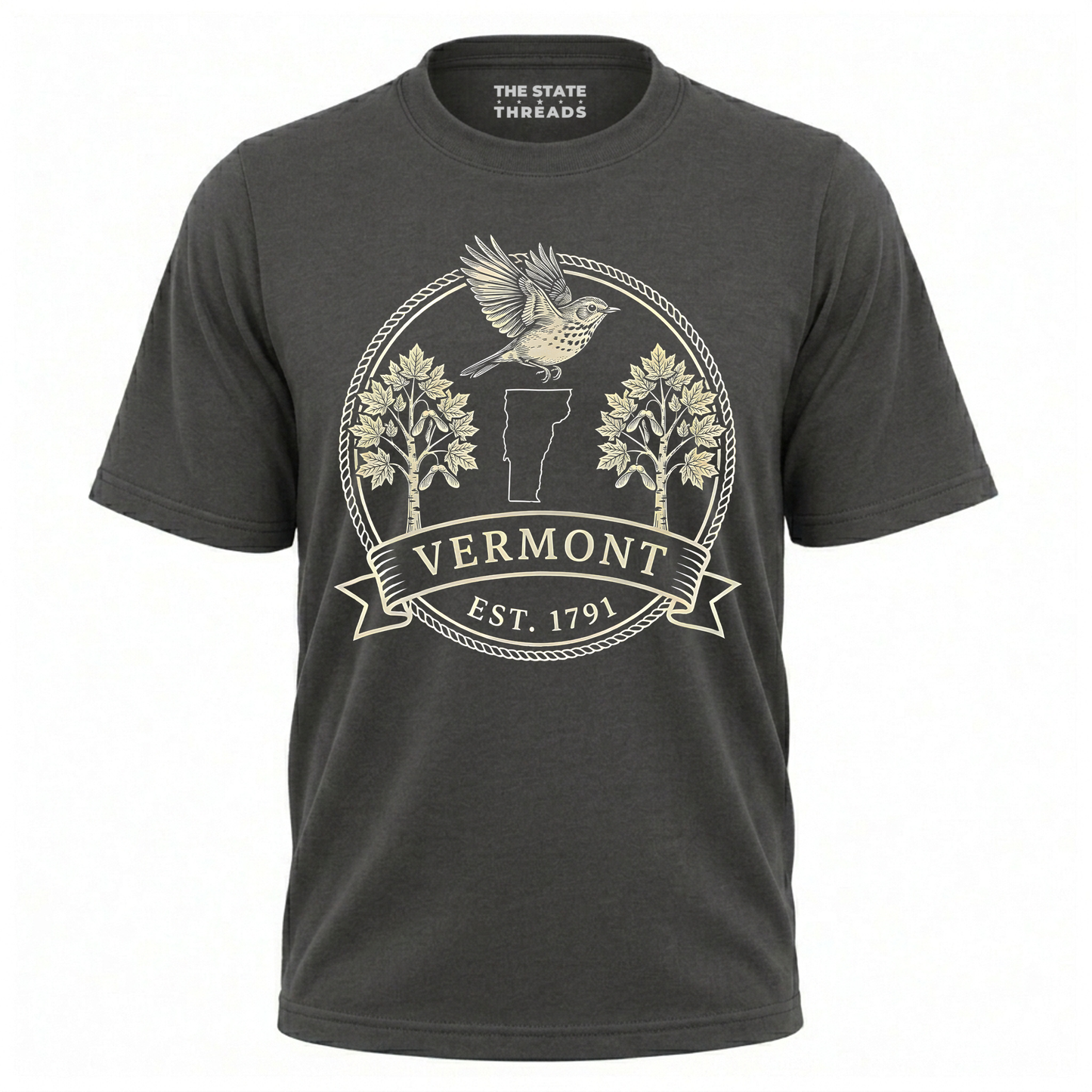 Vermont Hermit Thrush Sugar Maple State Emblem Shirt