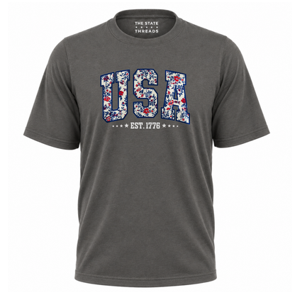 America Floral USA Est 1776 Patriotic Shirt