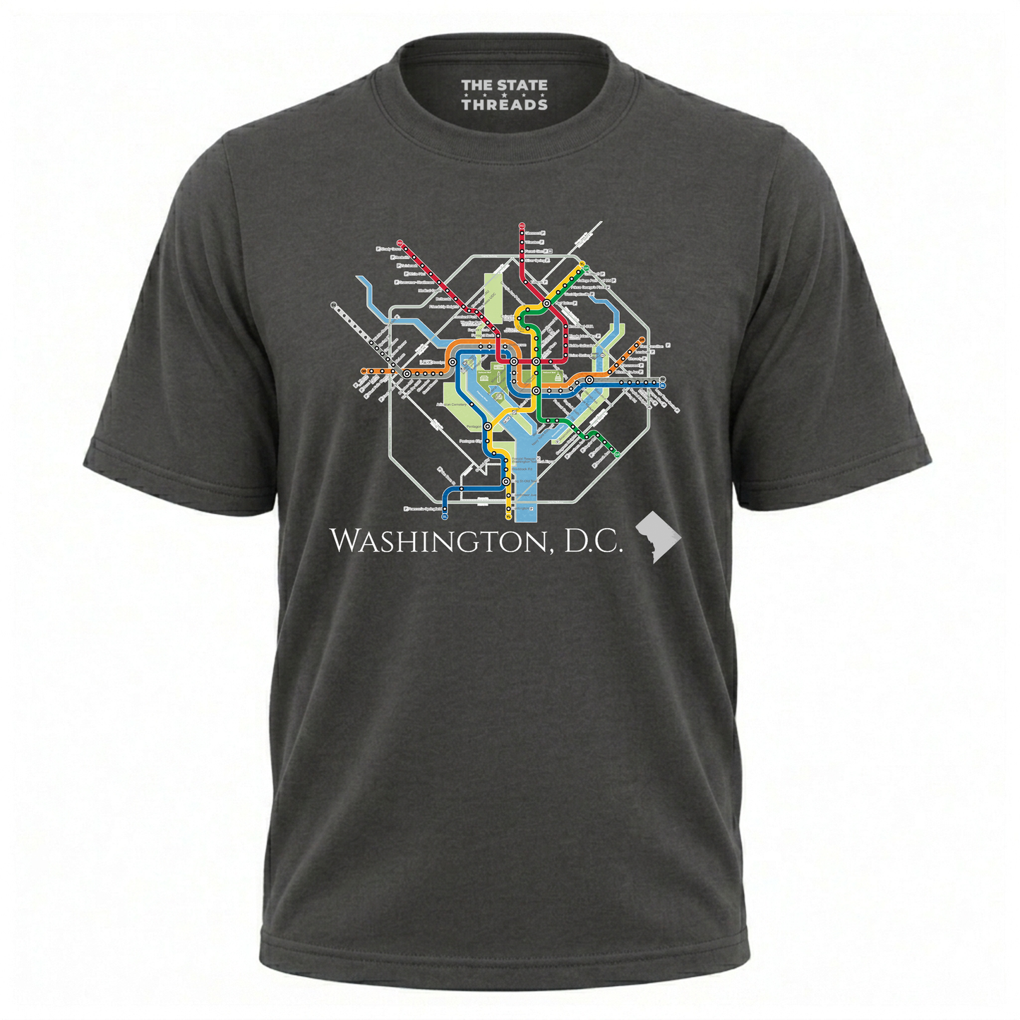 Washington DC Metro Map Transit Minimalist Shirt