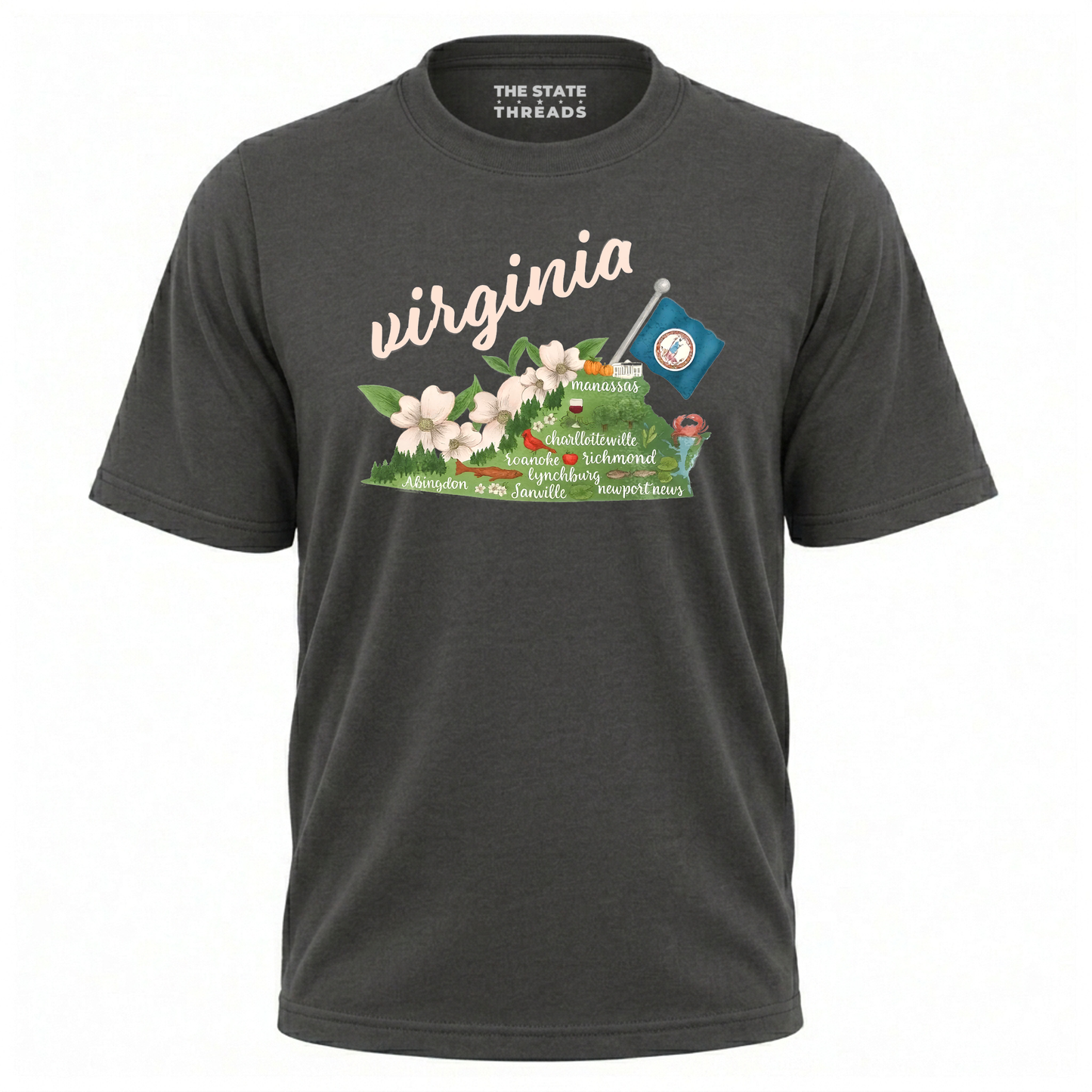Virginia State Pride Floral Map Shirt