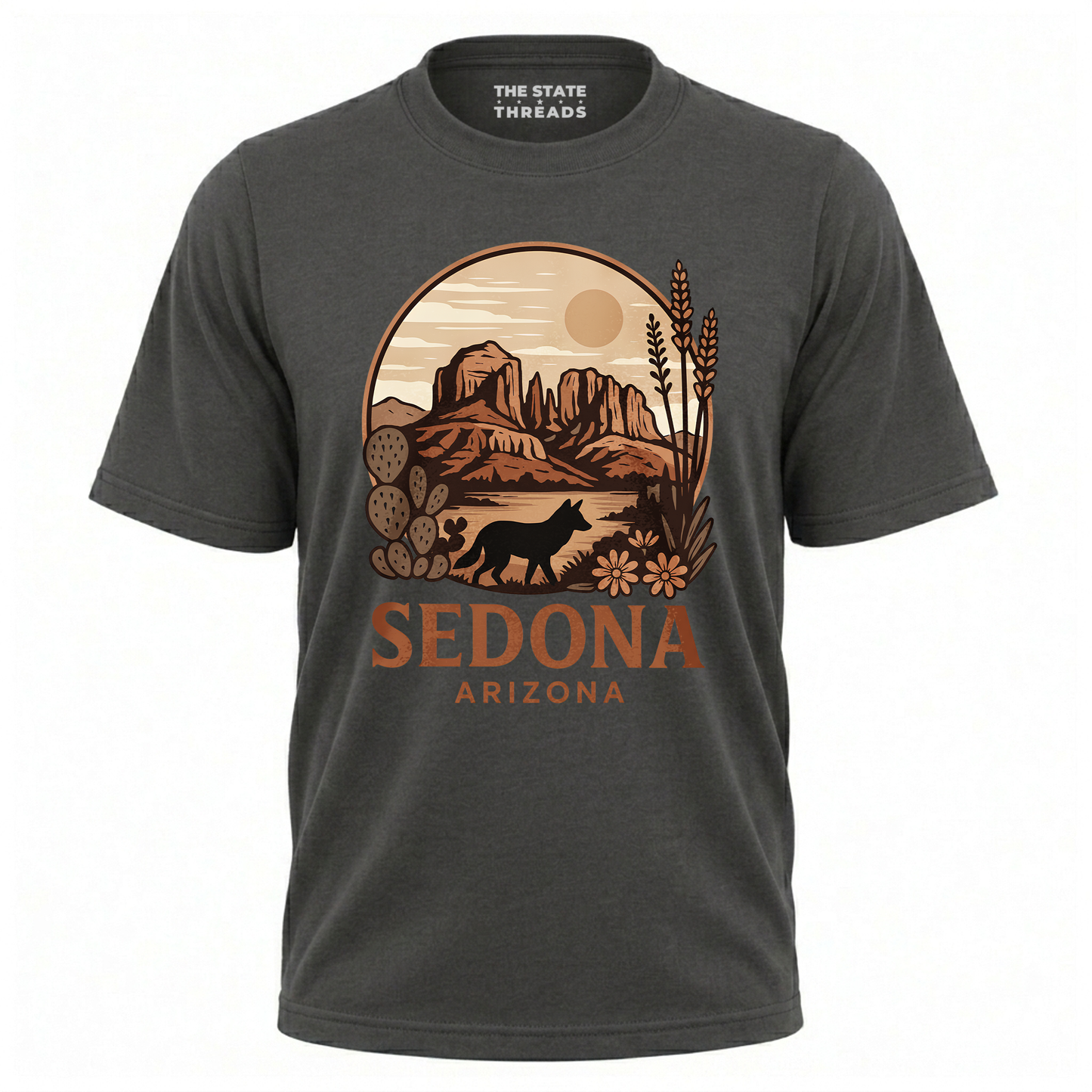 Sedona Arizona Vintage Desert Desert Wolf Mountain Shirt