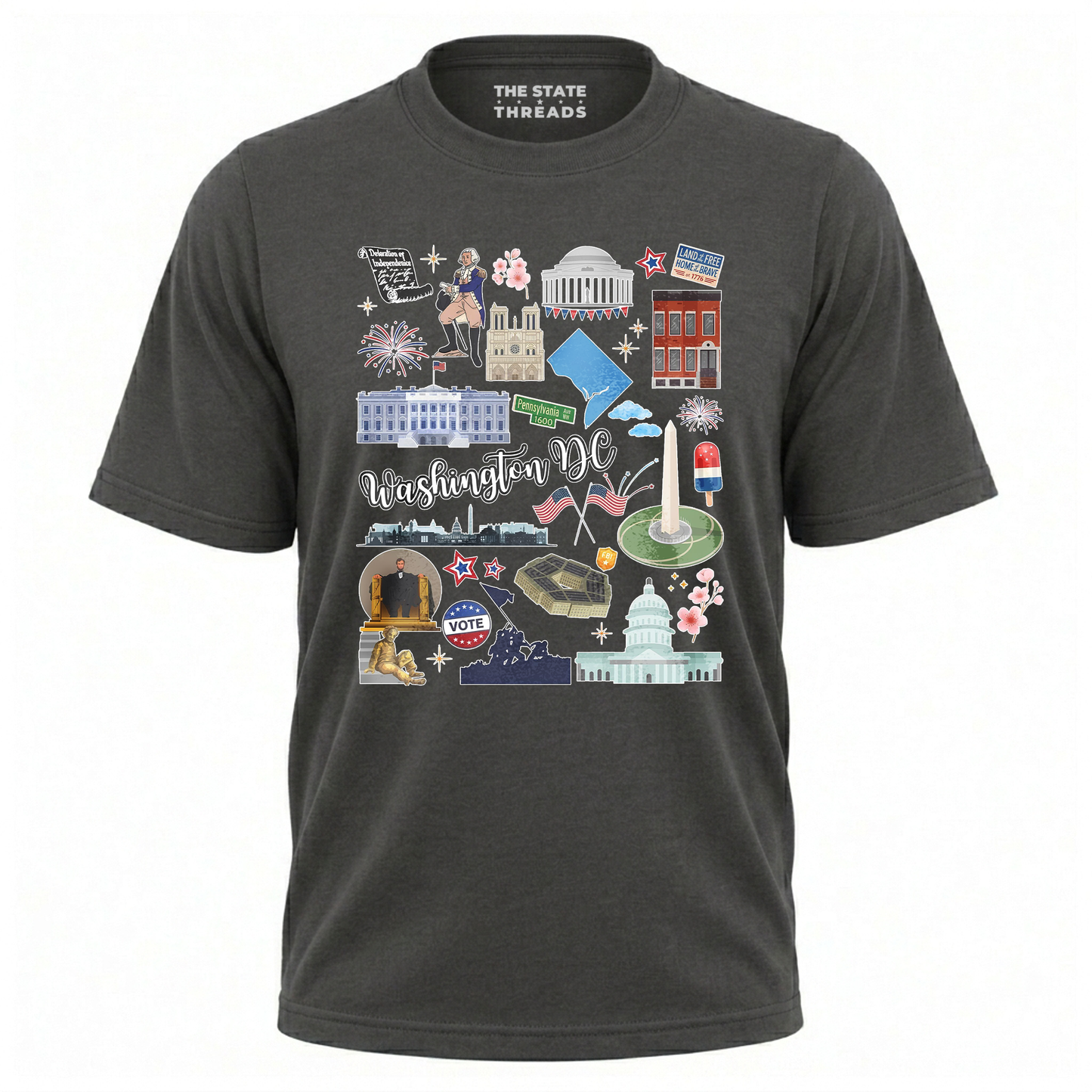 Washington DC Patriotic Icons Collage Shirt