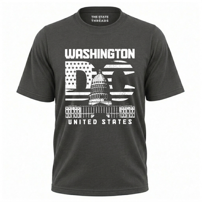Washington DC Capitol Distressed Flag Shirt