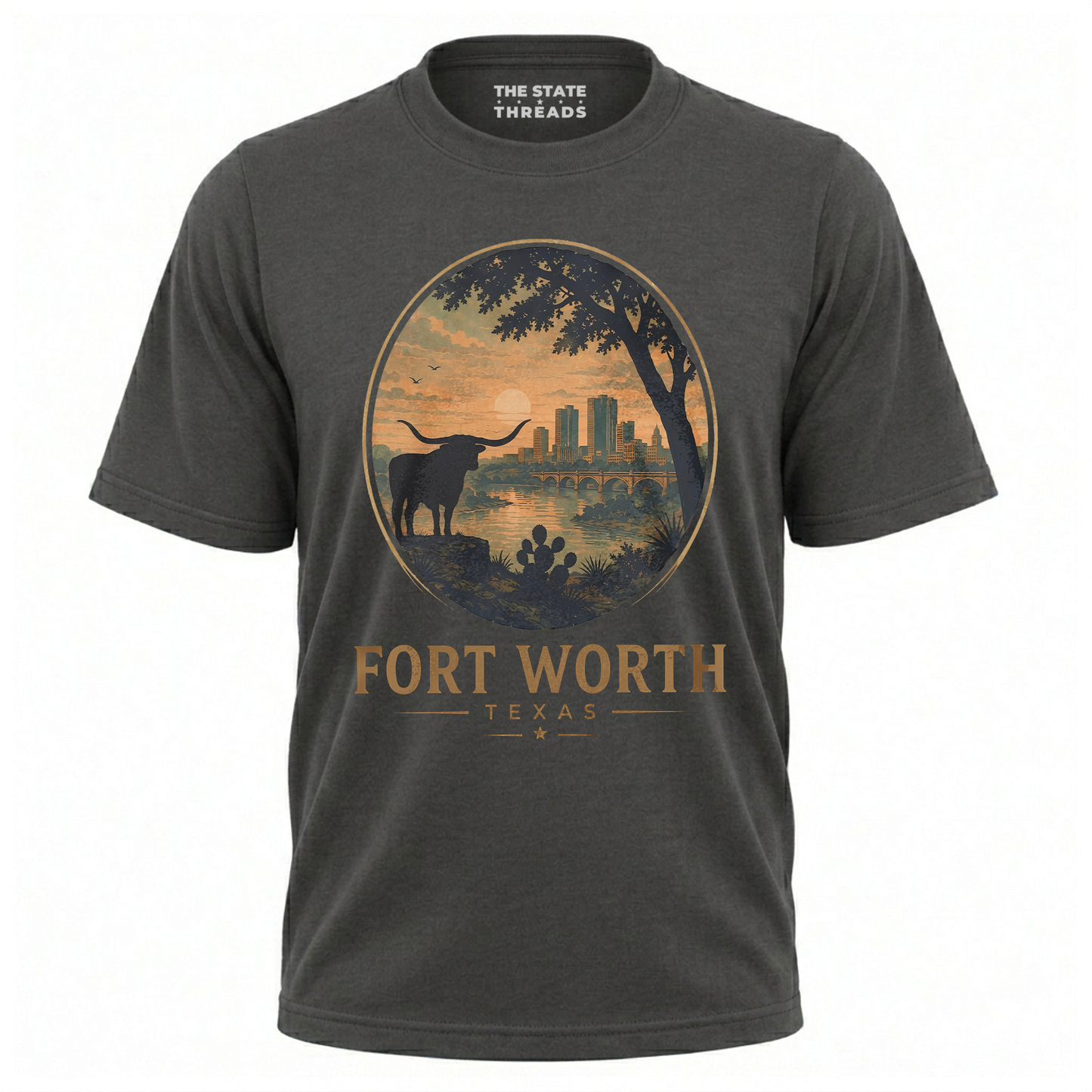 Fort Worth Texas Longhorn Skyline Western Shirt