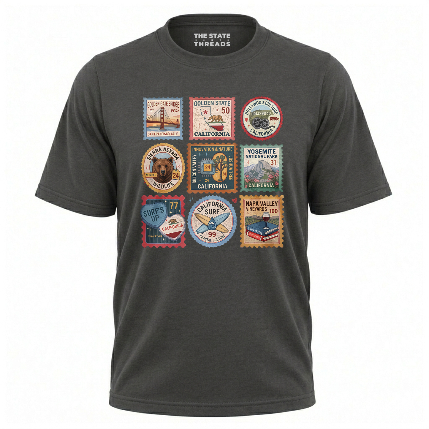 California Retro Stamp Travel State Pride Shirt