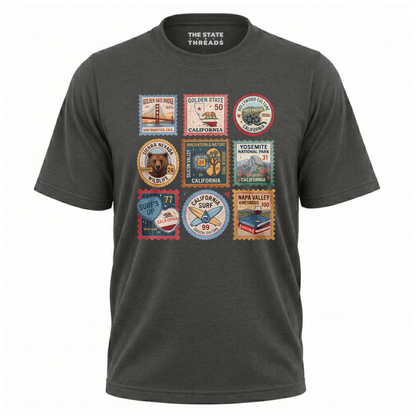 California Retro Stamp Travel State Pride Shirt