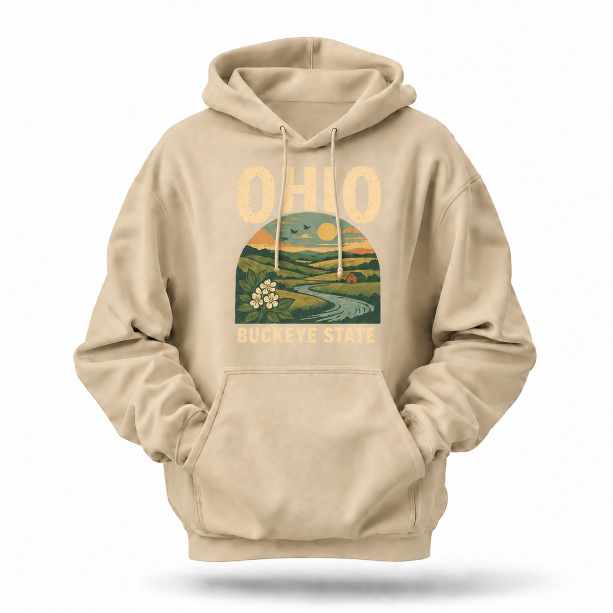 Ohio Buckeye State Countryside Barn Sunset Hoodie