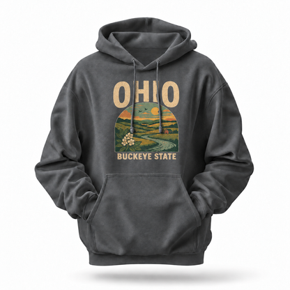 Ohio Buckeye State Countryside Barn Sunset Hoodie