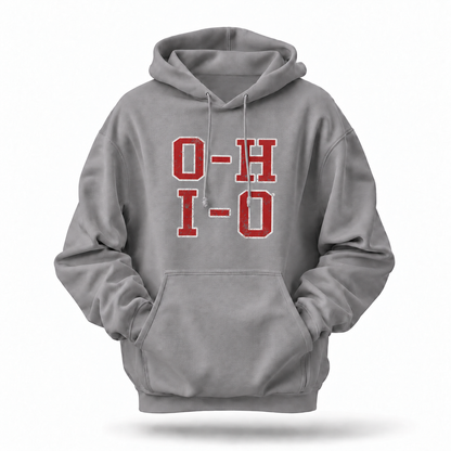 Ohio O-H I-O Chant Varsity Block Letters Hoodie