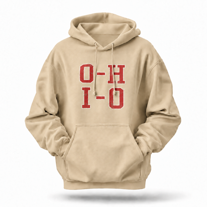 Ohio O-H I-O Chant Varsity Block Letters Hoodie