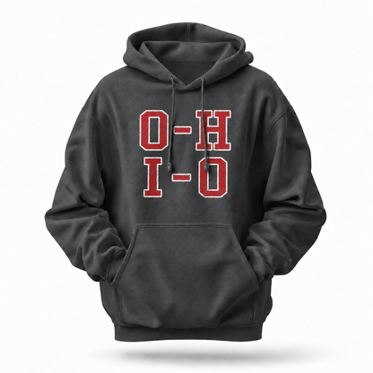 Ohio O-H I-O Chant Varsity Block Letters Hoodie