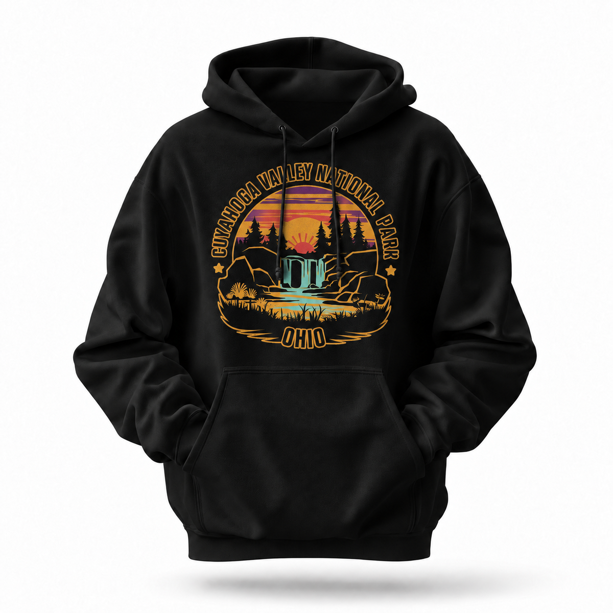 Cuyahoga Valley National Park Ohio Waterfall Sunset Hoodie