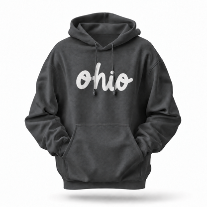 Ohio Minimalist Cursive Script Lettering Hoodie