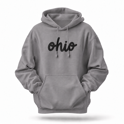 Ohio Minimalist Cursive Script Lettering Hoodie