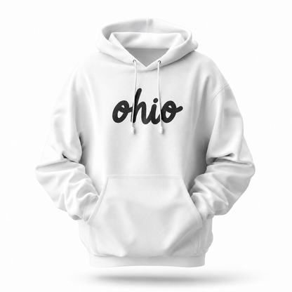 Ohio Minimalist Cursive Script Lettering Hoodie