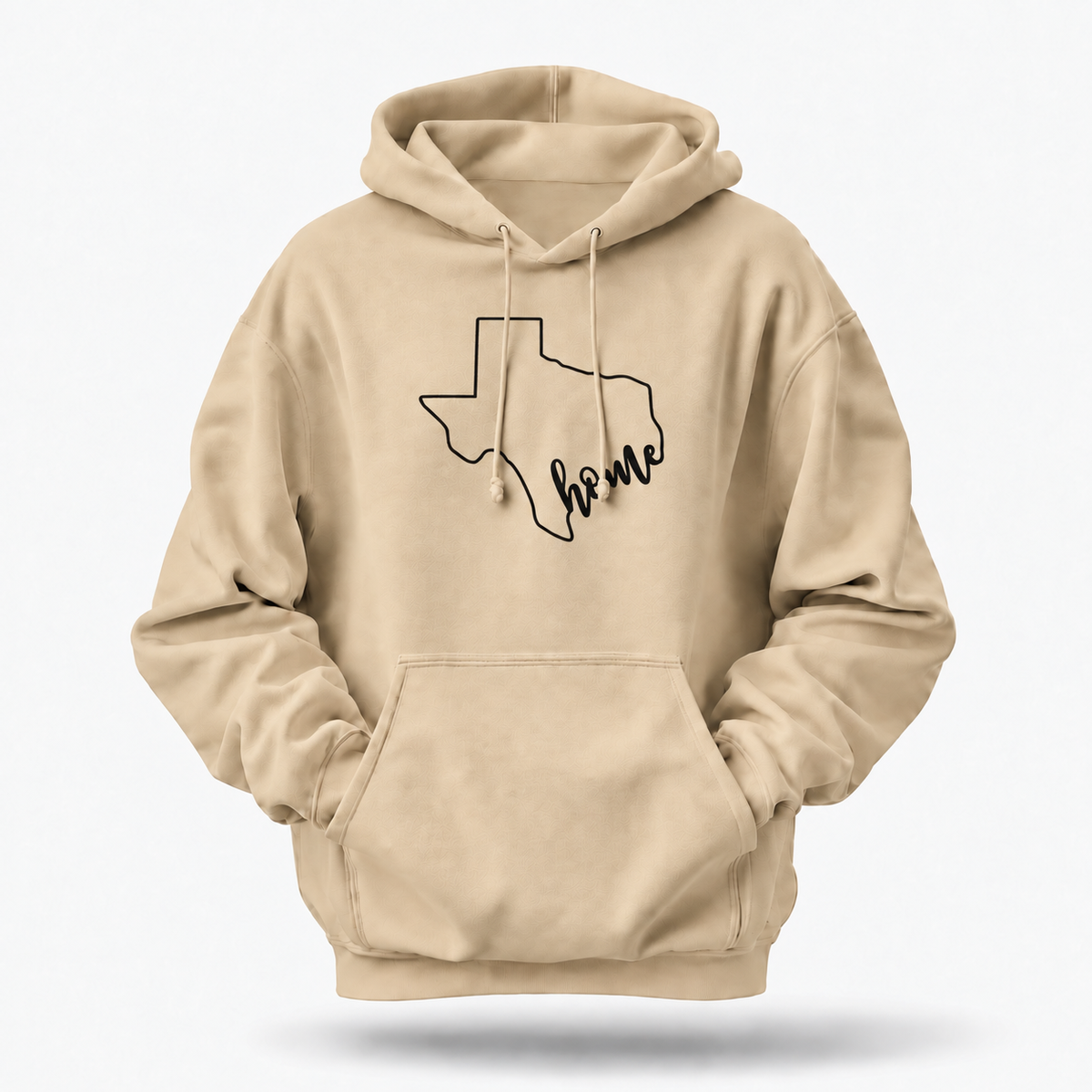 Texas Home State Outline Minimalist Script Hoodie