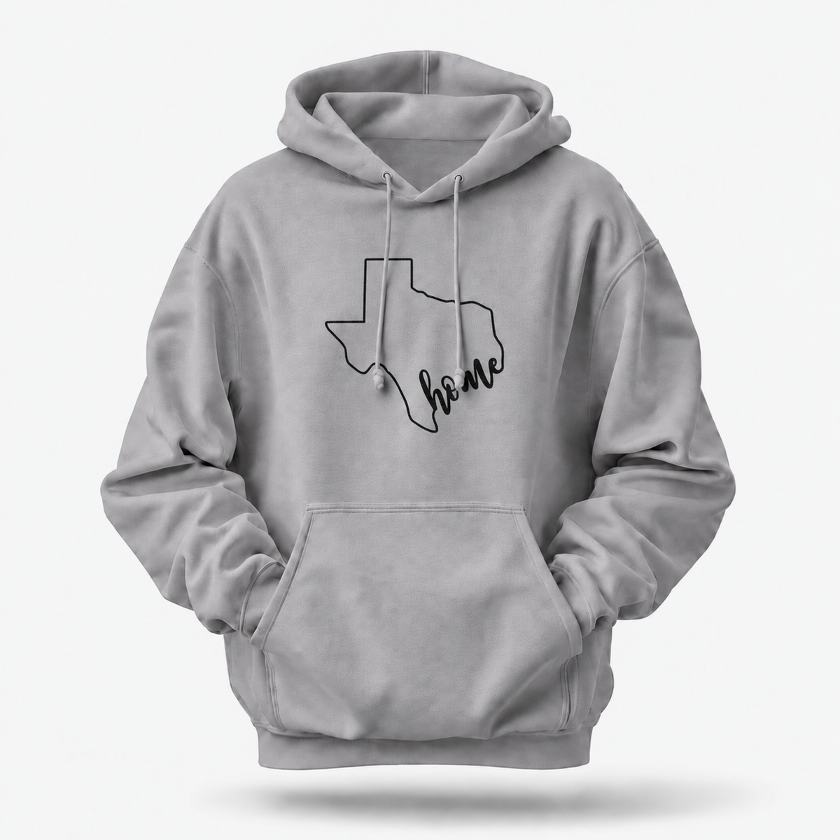 Texas Home State Outline Minimalist Script Hoodie