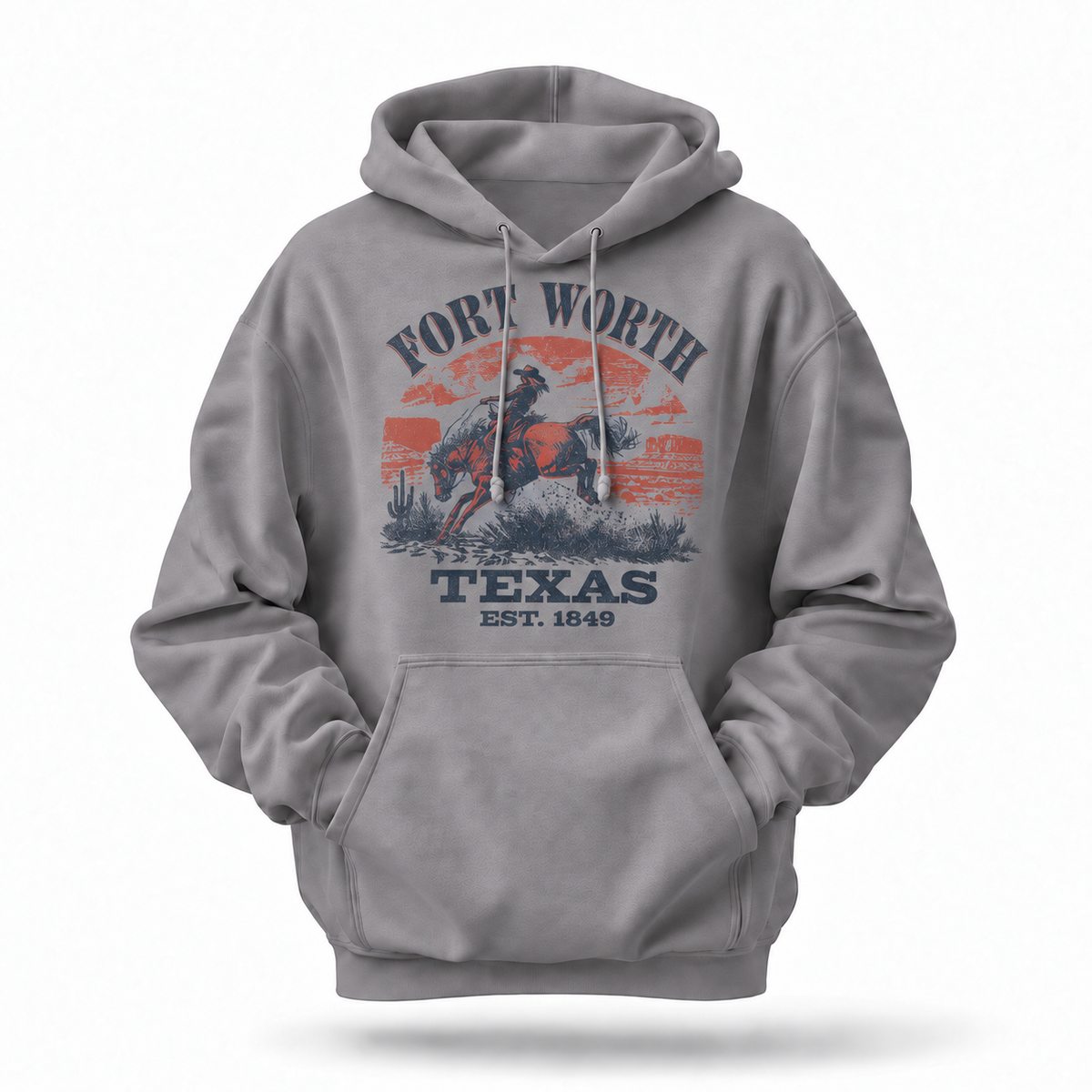 Fort Worth Texas Rodeo Cowboy Bronc Rider Vintage Hoodie