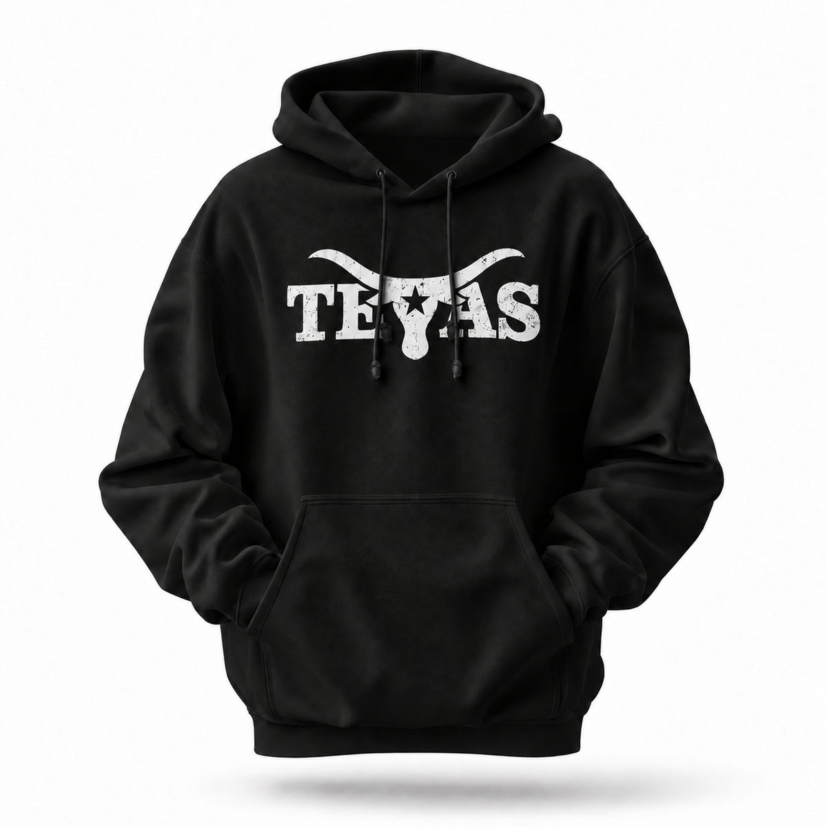 Texas Longhorn Skull Lone Star Distressed Western Hoodie