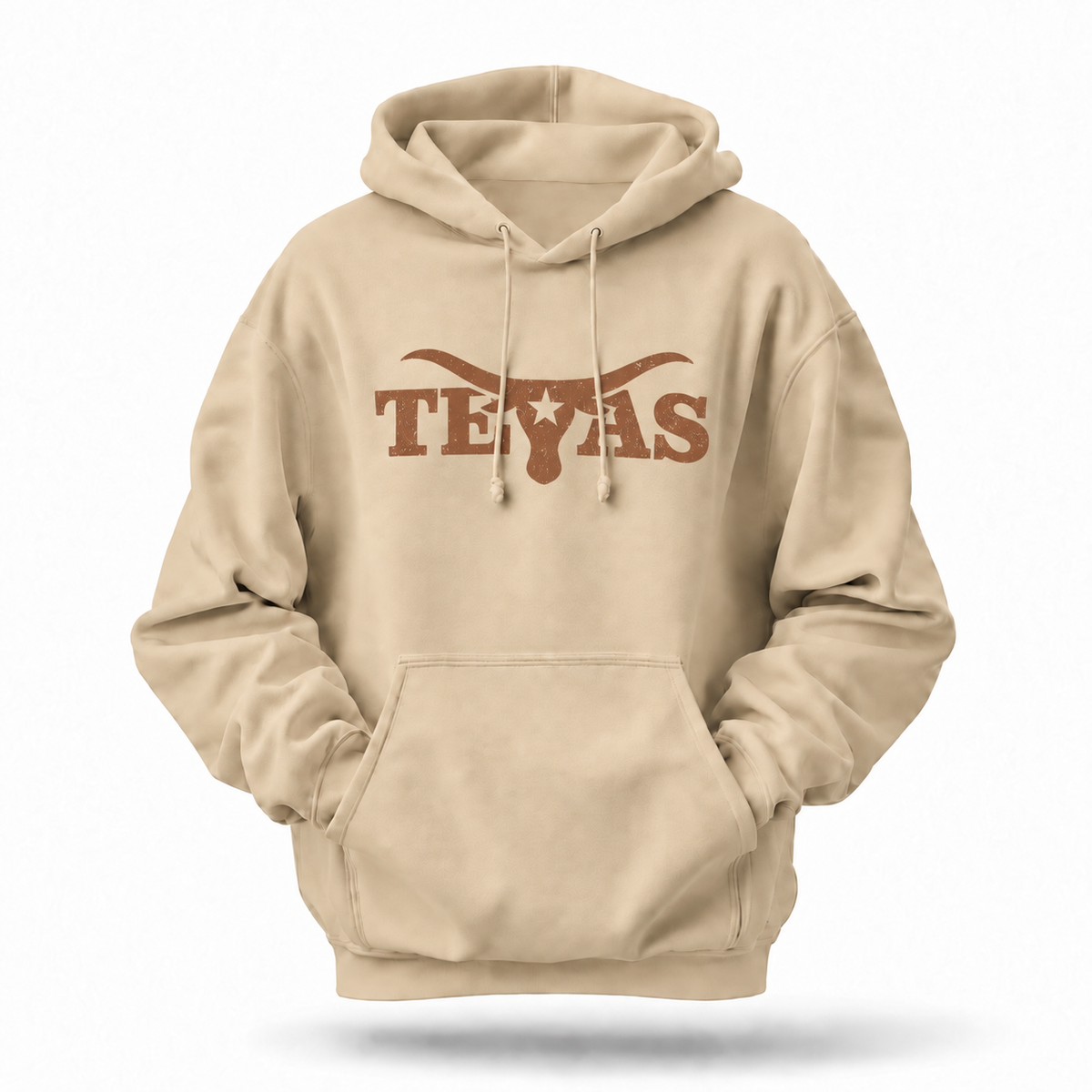 Texas Longhorn Skull Lone Star Distressed Western Hoodie