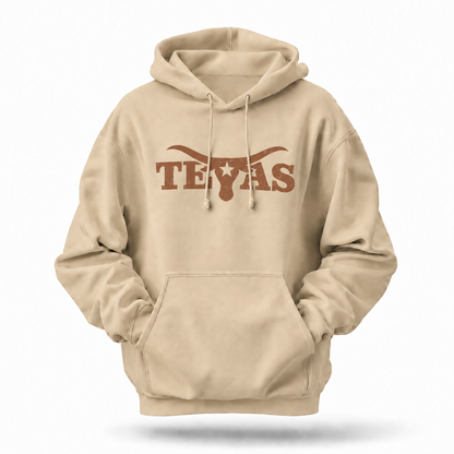 Texas Longhorn Skull Lone Star Distressed Western Hoodie
