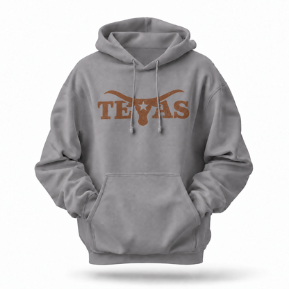 Texas Longhorn Skull Lone Star Distressed Western Hoodie