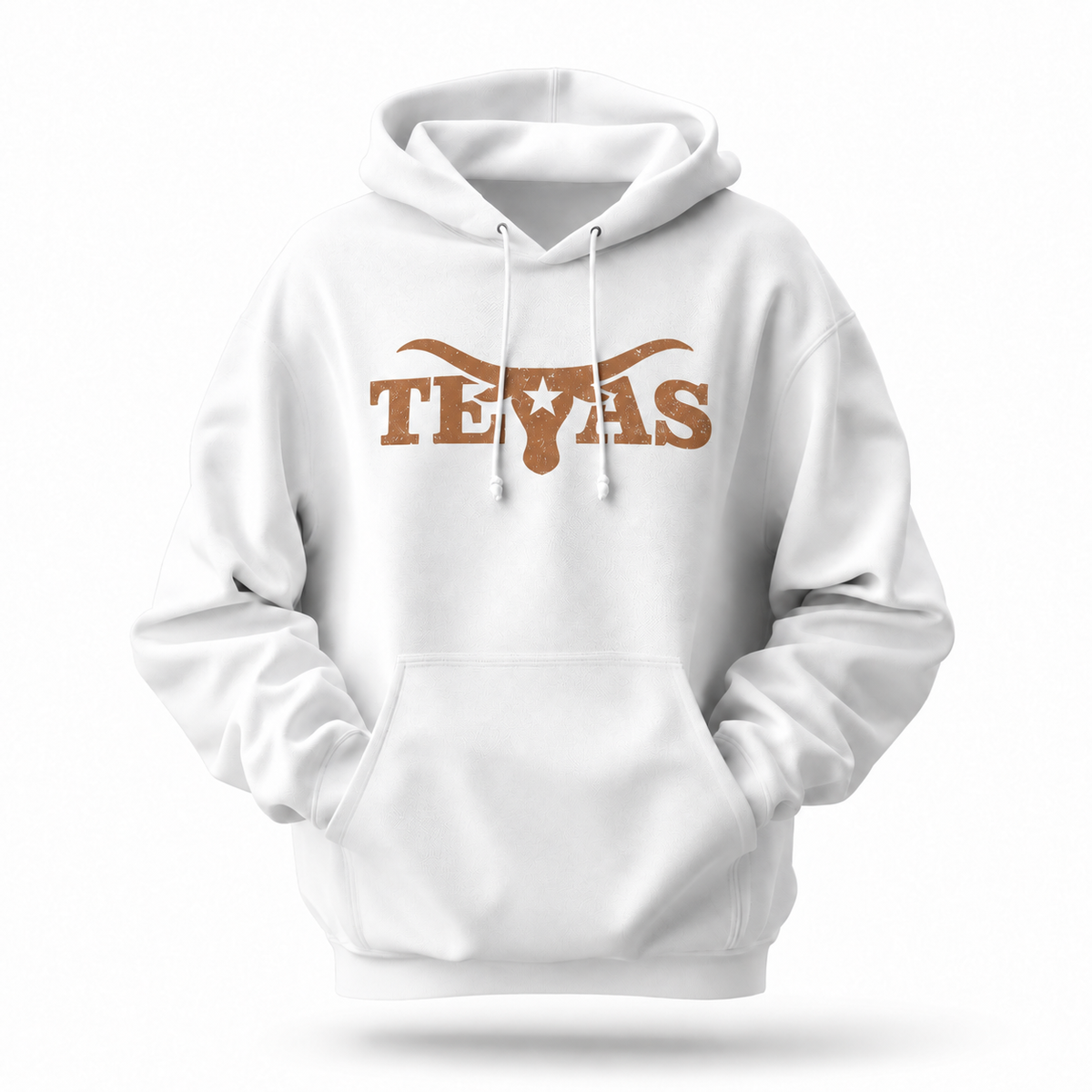 Texas Longhorn Skull Lone Star Distressed Western Hoodie
