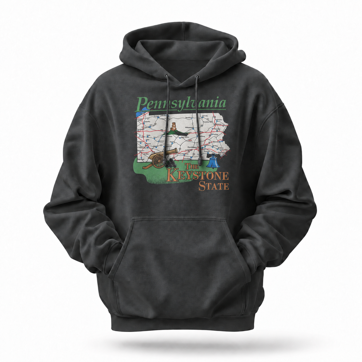 Pennsylvania Keystone State Retro Road Map Souvenir Hoodie